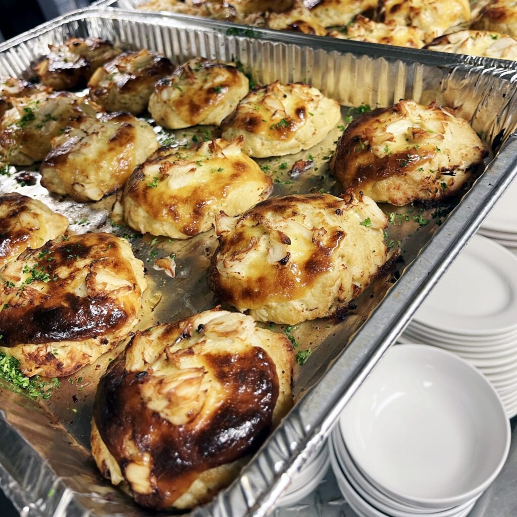 maryland style crabcakes and more, available for catering